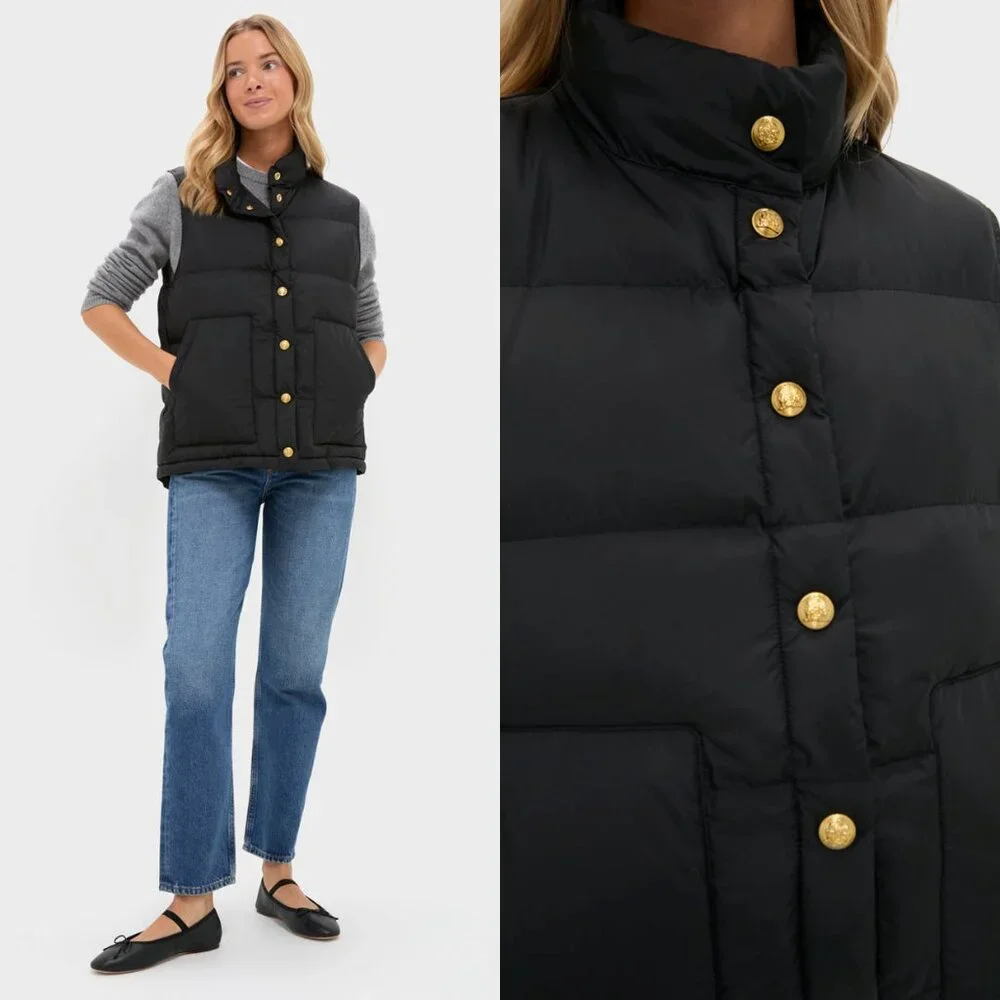 Tuckernuck Black Inez Puffer Vest Size M NWT – Quilted Sleeveless Vest - Picture 3 of 11